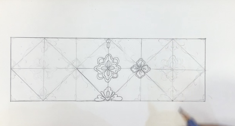 Vẽ hoạ tiết thời Lý 3