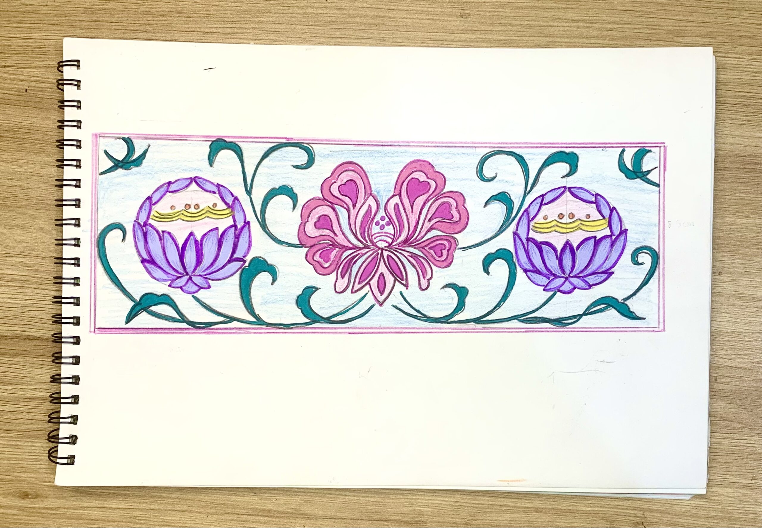 Vẽ trang trí đường diềm hoạ tiết thời Lý