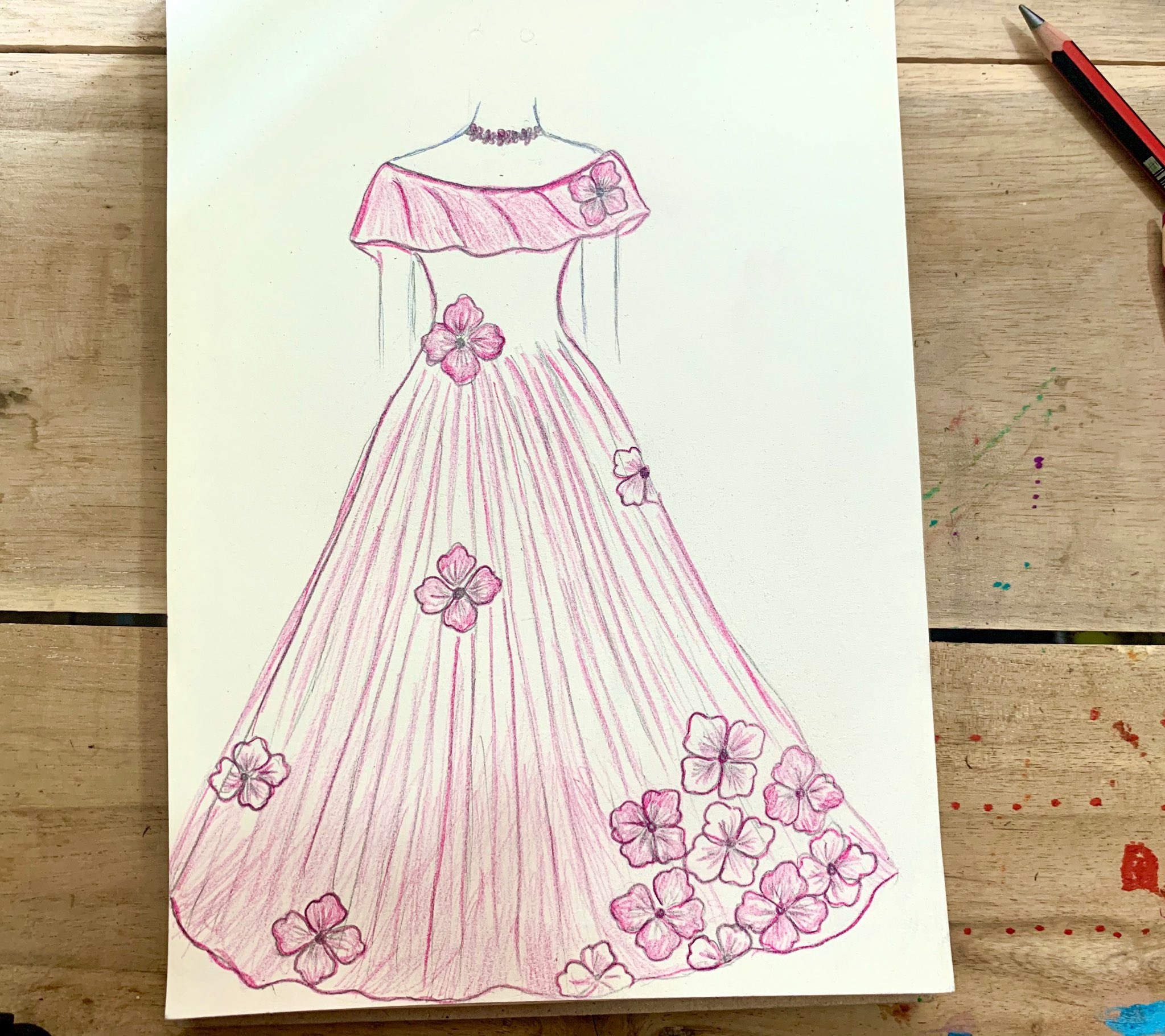 Cách vẽ váy công chúa How to draw a princess dress Dạy bé học  Công chúa Váy  công chúa Váy